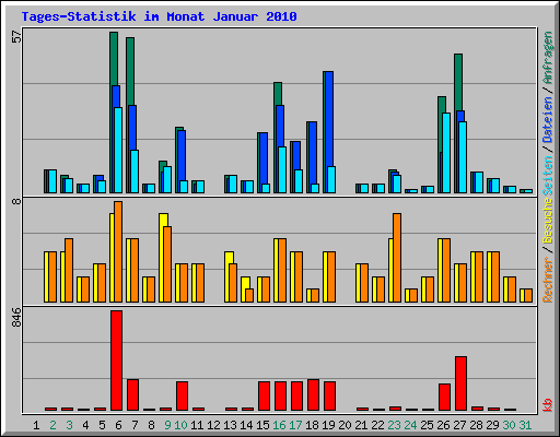 Tages-Statistik im Monat Januar 2010
