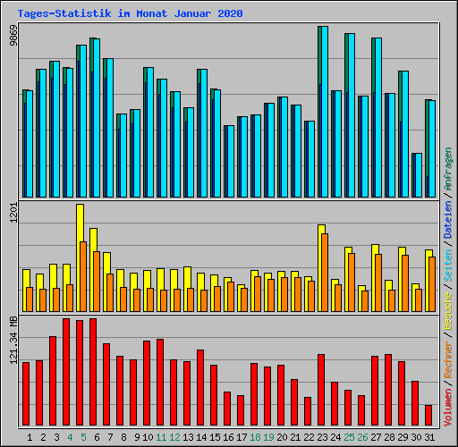 Tages-Statistik im Monat Januar 2020
