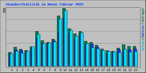 Stunden-Statistik im Monat Februar 2025