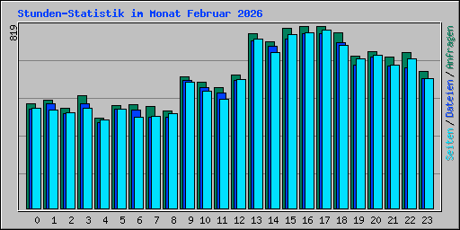 Stunden-Statistik im Monat Februar 2026