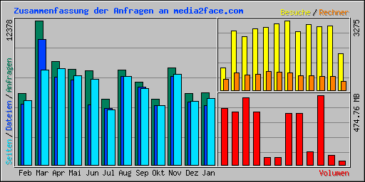 Zusammenfassung der Anfragen an media2face.com