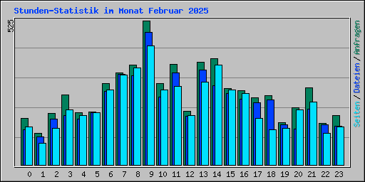 Stunden-Statistik im Monat Februar 2025