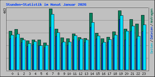 Stunden-Statistik im Monat Januar 2026